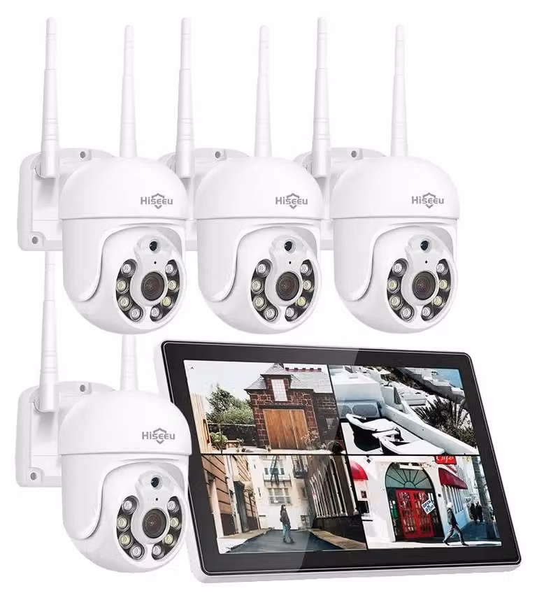 Sistema di videosorveglianza CCTV, NVR a 10 canali, visione notturna, sistema PTZ da 3 MP, spina UE, 500 g