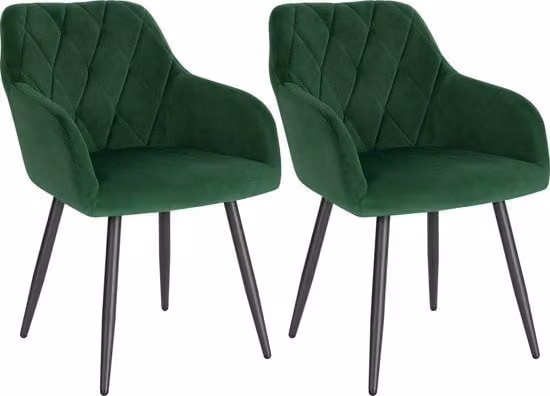 Set di due poltrone da pranzo in velluto - Poltrona da pranzo - Stile, Ergonomica e Comoda - Verde Modello: Dimensioni: Peso: Materiali: Velluto Colore: Verde Tipo di seduta: Ergonomica