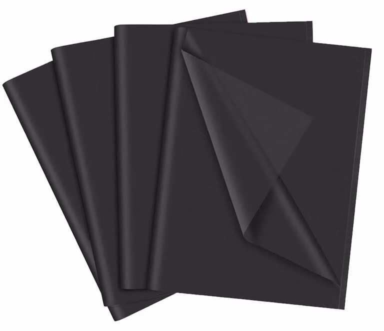 Carta velina nera, 60 fogli, 35x50 cm, per confezioni regalo e lavori manuali