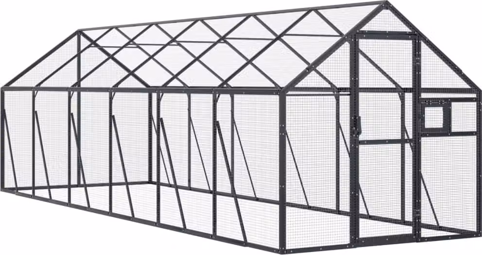 Voliera Antracite 1,79x6x1,85 m in Alluminio