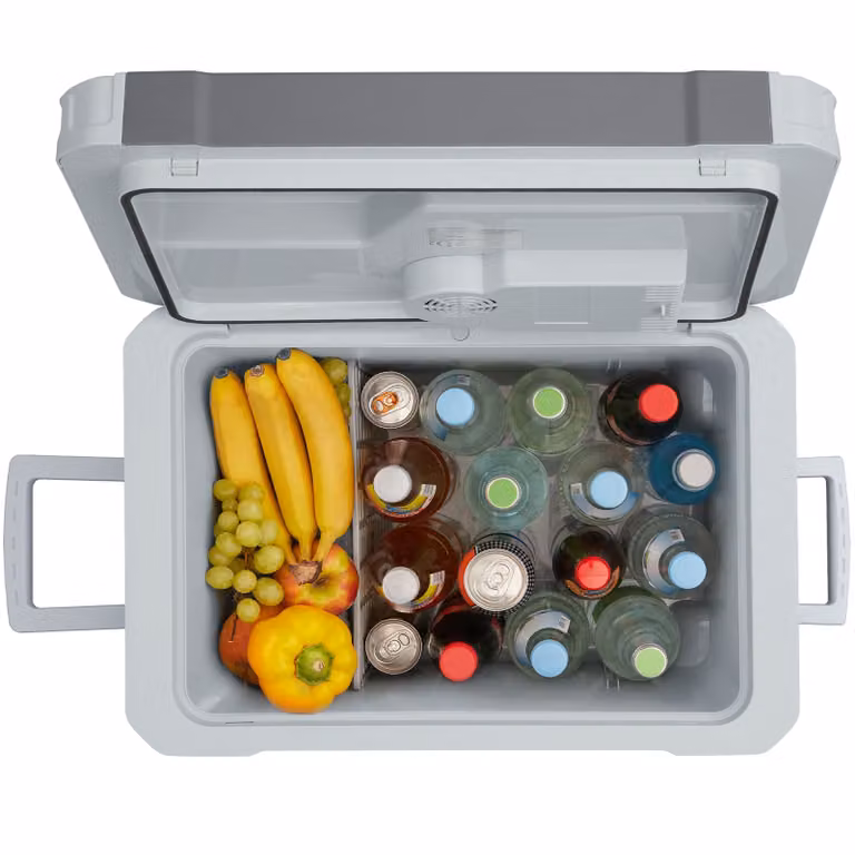 Borsa termica elettrica tectake con manici e rotelle, grigio, 35 l