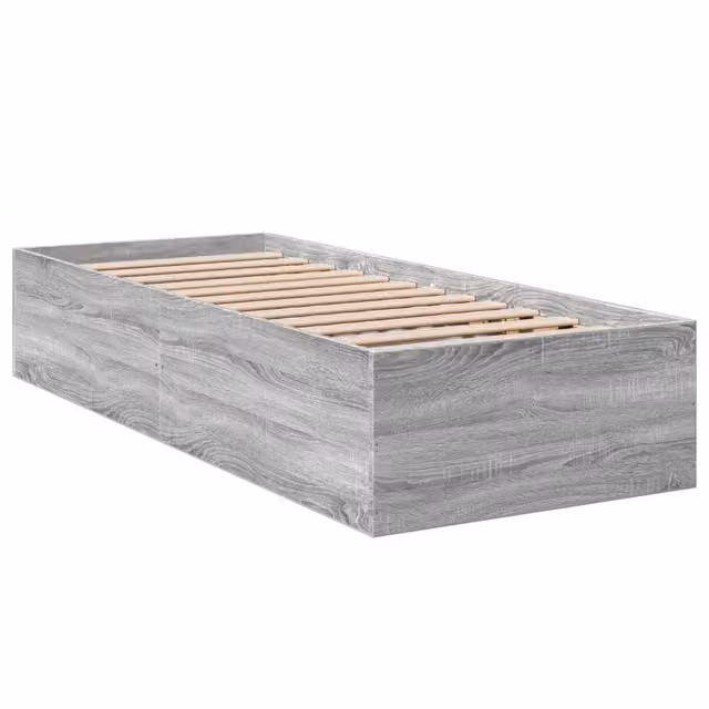 Letto singolo Sonoma in legno multistrato grigio con design moderno L 90 cm x P 200 cm