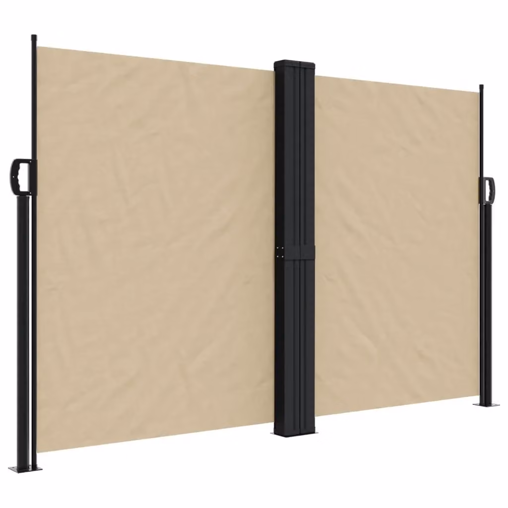 Tenda da sole laterale retrattile vidaXL in poliestere e acciaio, beige, L: 1200 cm, H: 160 cm – 2