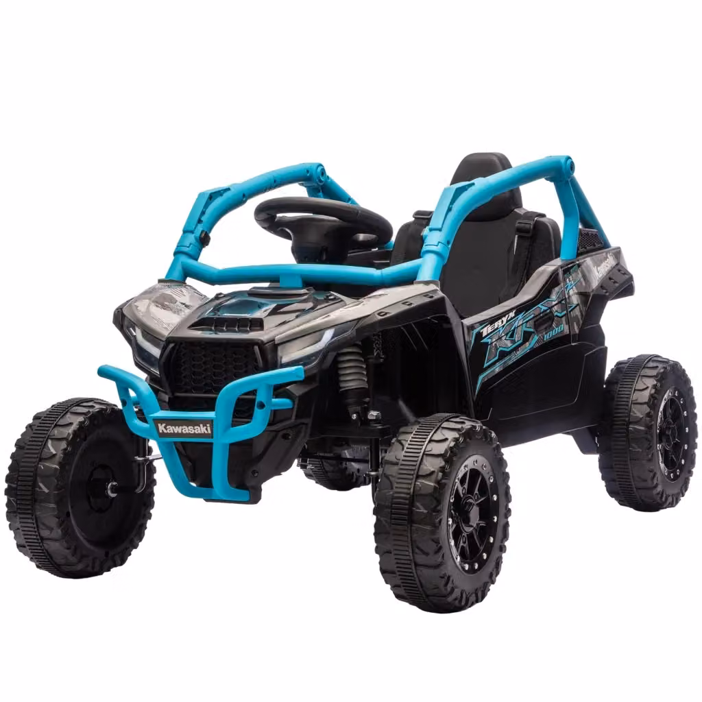 Auto elettrica da bambino Zephmum 12V Blu con telecomando e luci LED – 2