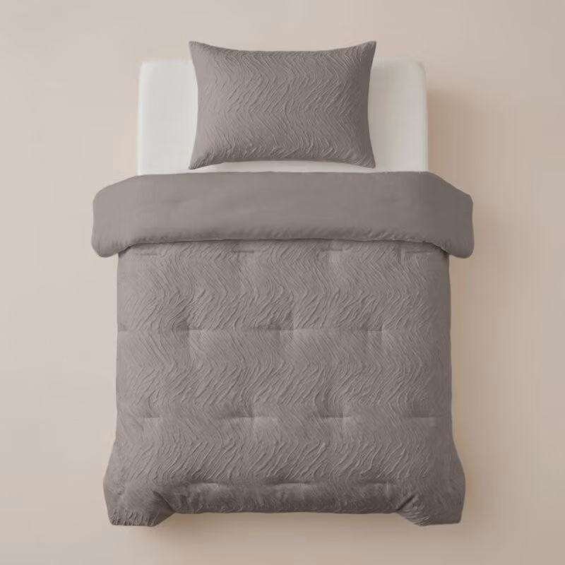 Sleeptime, coperta per letto "Lazy" color taupe, 140 x 200 cm, con federa inclusa