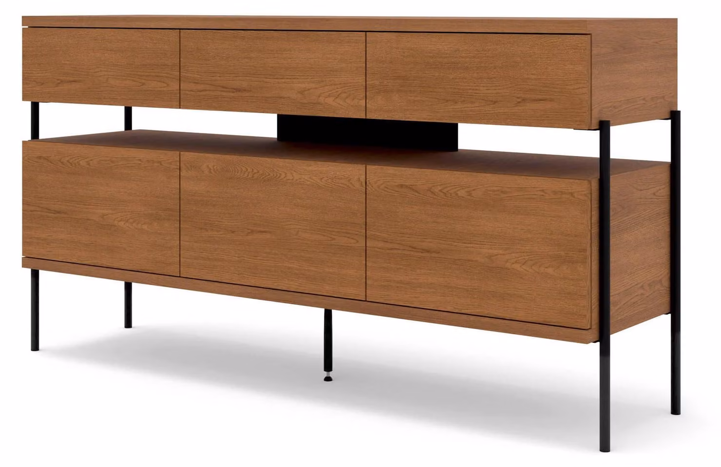 Credenza FURNLUX Papageientaucher marrone e nero 154 cm / Colore principale: marrone / Dimensioni: 154 x 81 x 42 cm