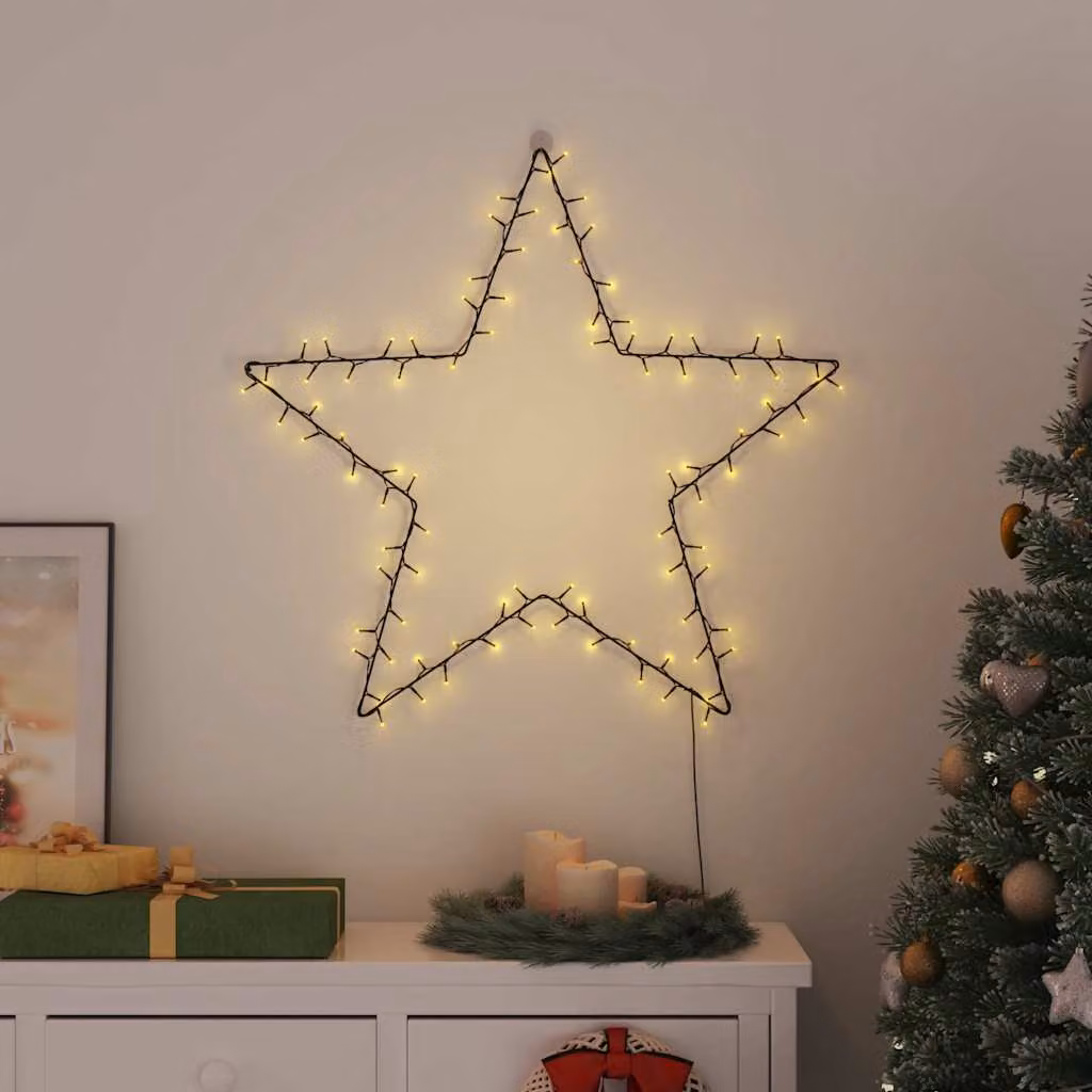 vidaXL Luci di Natale a Stella Silhouette con 115 LED Bianco Caldo