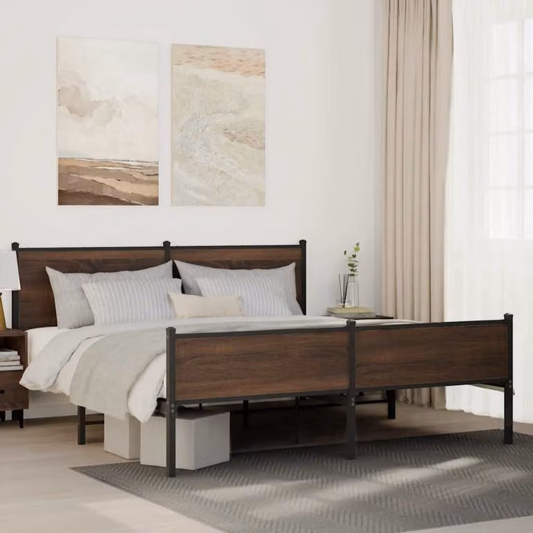 vidaXL Giroletto in Metallo Marrone Rovere L: 187 cm, P: 91,5 cm, H: 219 cm