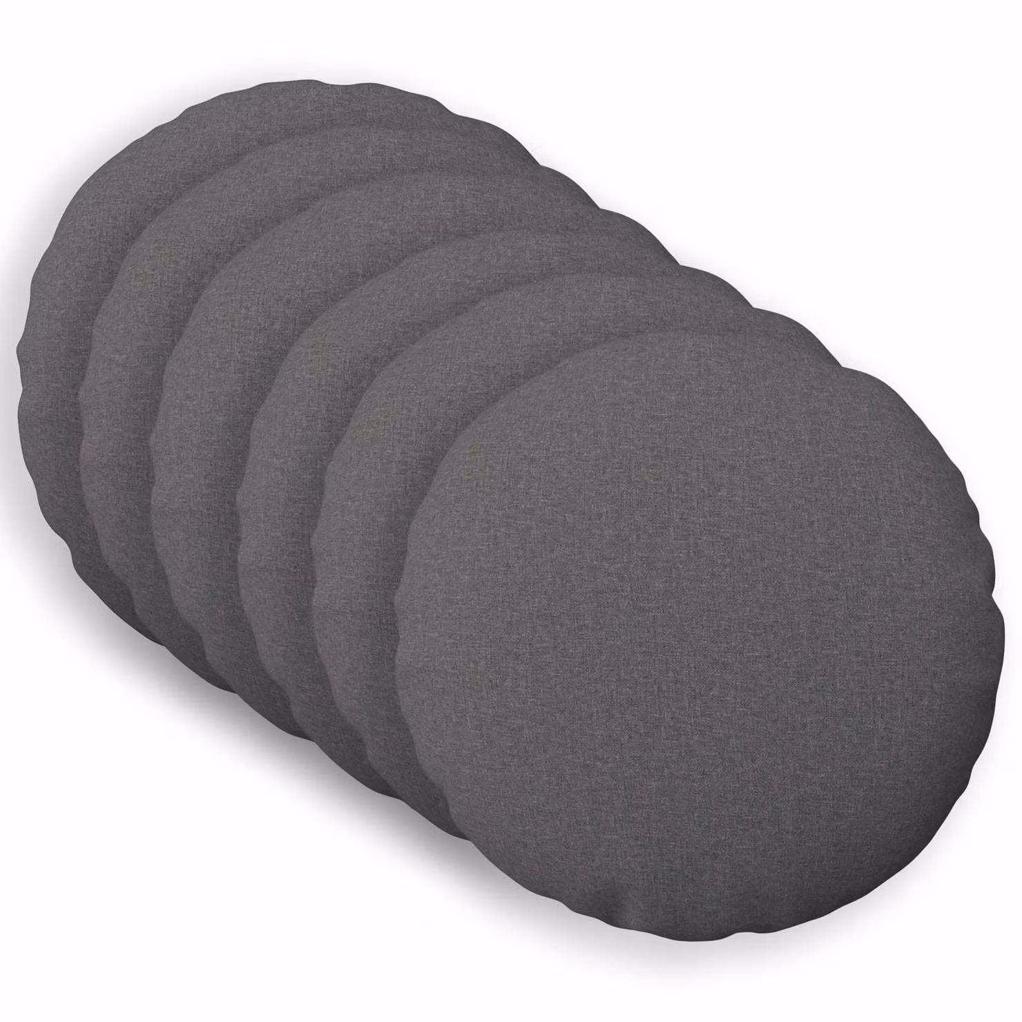Set di 6 federe rotonde vidaXL HEERLEN in tessuto grigio chiaro, Ø 60 cm