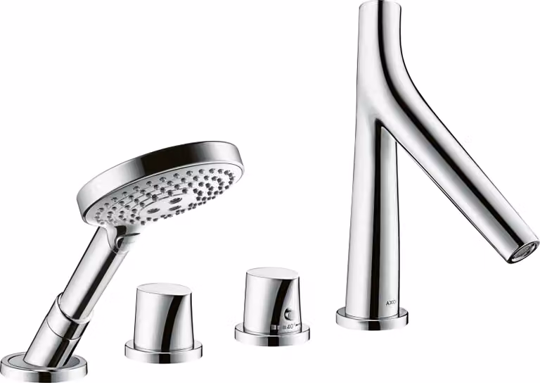 Hansgrohe Axor Starck Organic Set di miscelatori da bagno a 4 fori per bordo vasca cromo
