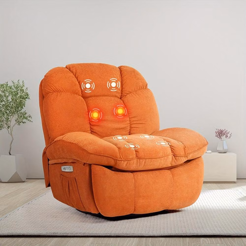 Poltrona massaggiante - Poltrona relax - Sedia elettrica - Poltrona girevole - Sedia imbottita - Con funzione di massaggio e riscaldamento