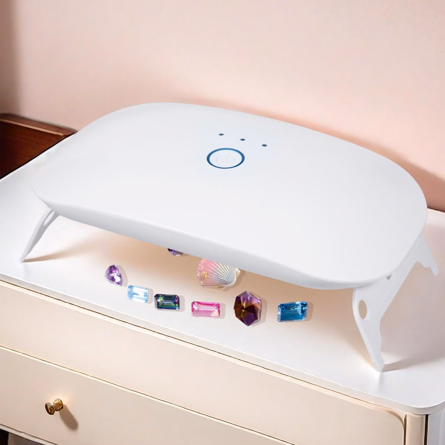 Luce UV per resina, 24 W, lampada pieghevole, 365 + 395 nm, supporto a doppia lunghezza d'onda, polimerizzazione rapida e funzione di timer, leggera, forma portatile, produzione di gioielli/decorazioni fai da te