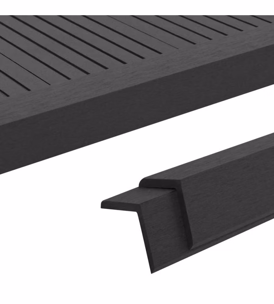 Profili Angolari per Decking in WPC 5 pz 170 cm Nero