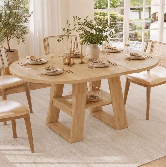 Tavolo da pranzo allungabile 110/150x110 cm in MDF color rovere con ripiano