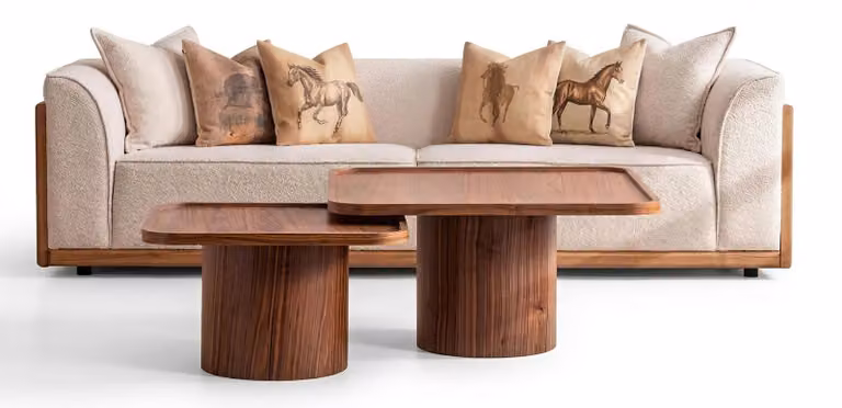 Divano componibile, tavolino, design moderno, colore beige, confortevole, divano, soggiorno