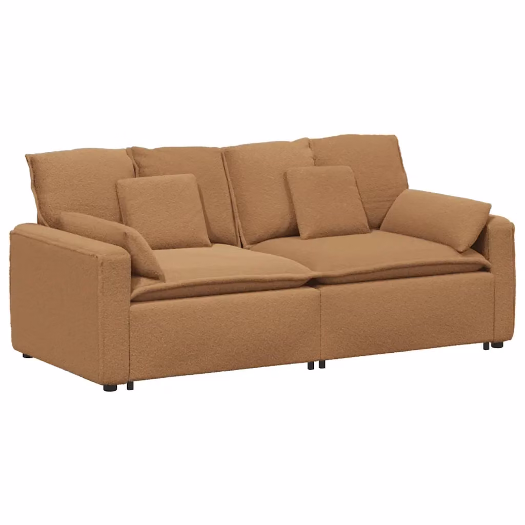 Divano angolare modulare vidaXL in tessuto beige con cuscini e struttura in metallo per il tuo soggiorno L/P/H: 224 x 105 x 64 cm – 2