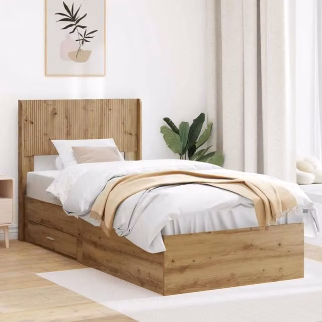 Struttura del letto con stoccaggio e testata Rovere Artigianale 3414514