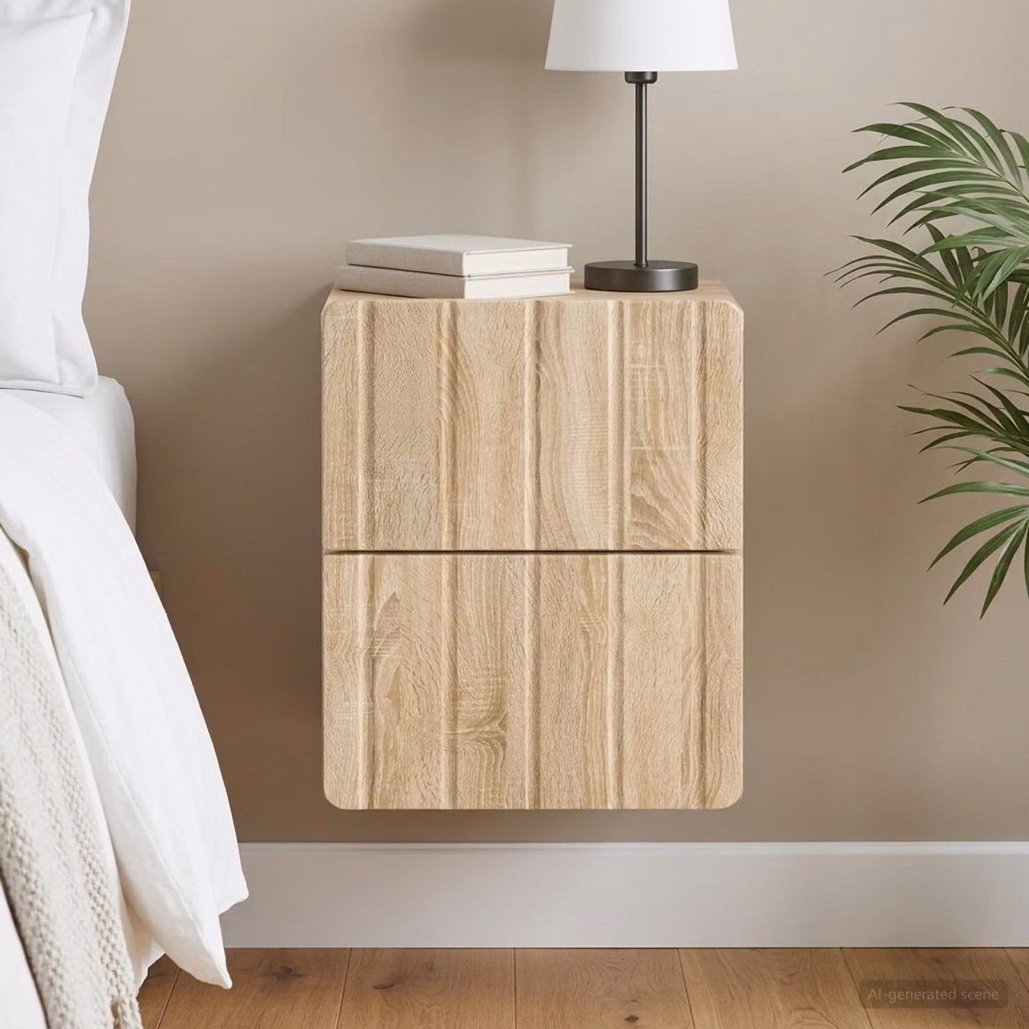 vidaXL Mobiletto da notte sospeso Rovere Sonoma marrone L: 33 cm, P: 34,5 cm, H: 43 cm