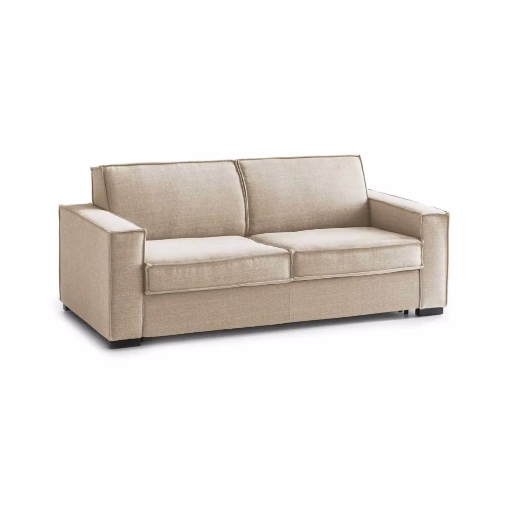 Divano a 3 posti Diopside Talamo Italia, Sofà moderno in tessuto beige con cuscini decorativi e coperture rimovibili, L: 220 cm, H: 90 cm, P: 95 cm – 2