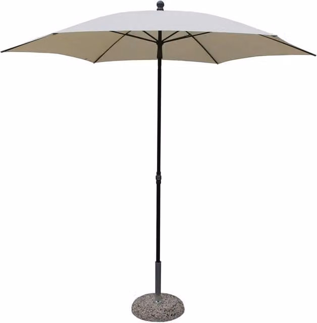 Ombrellone da giardino Maffei Kronos color beige con palo in acciaio e copertura in poliestere UPF 50+ Diametro: 2,5 m