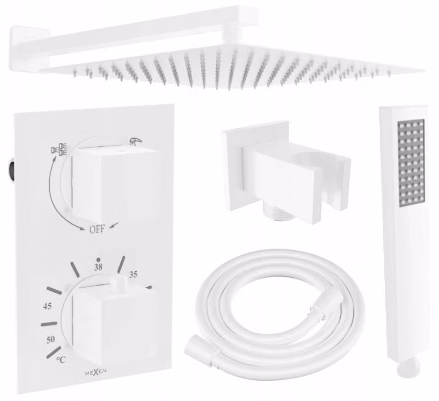 Cube DR02 doccia a incasso SET + doccia slim 30 cm, bianco (77502DR0230-20)