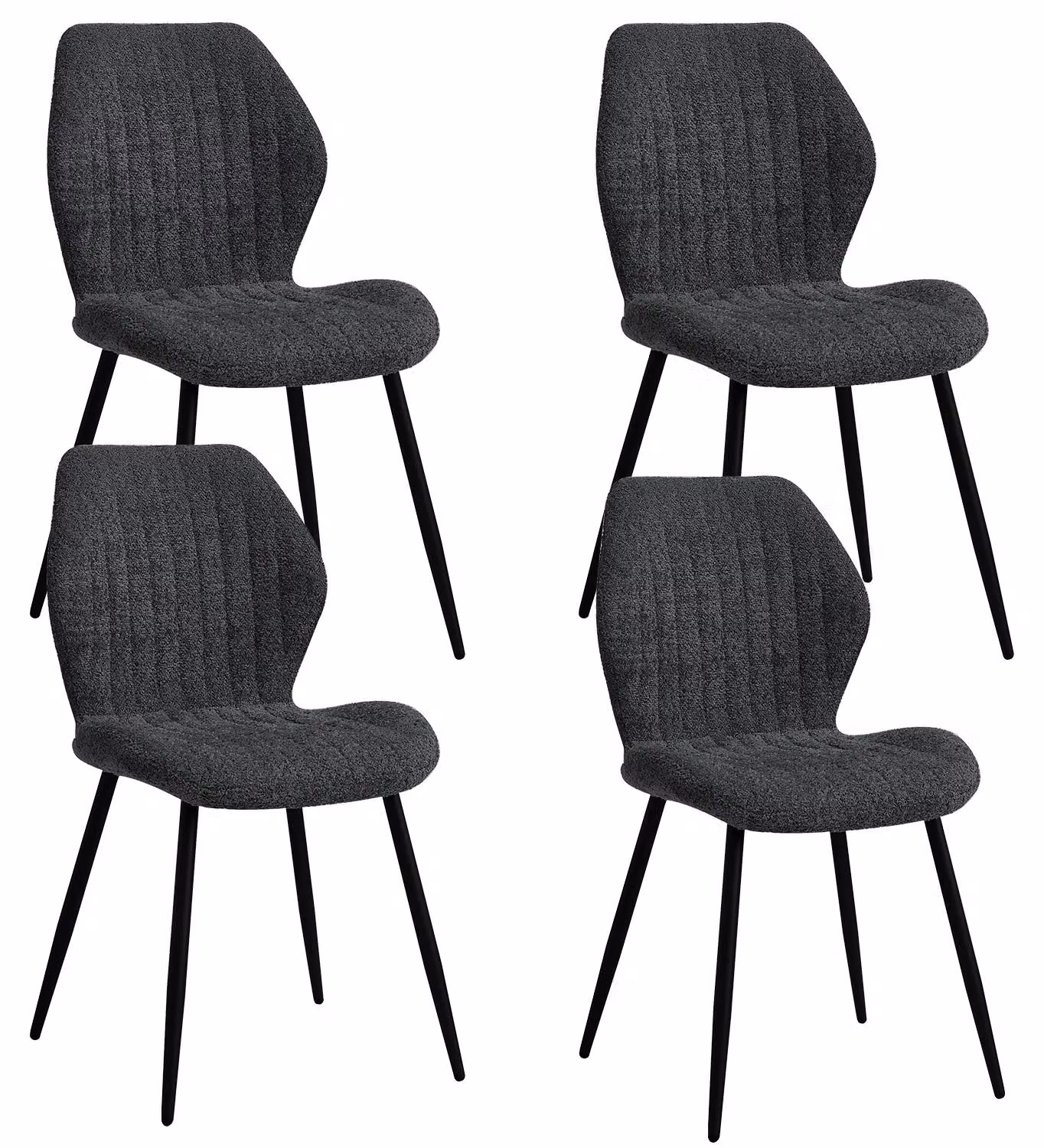 Sedie da pranzo - Sedie da pranzo moderne - Set da 4 - Struttura in metallo - Stile minimalista - Da montare autonomamente - Colore: nero