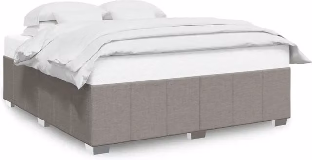 Letto matrimoniale | Letto per adulti | Giroletto senza Materasso Tortora 180x200 cm in Tessuto