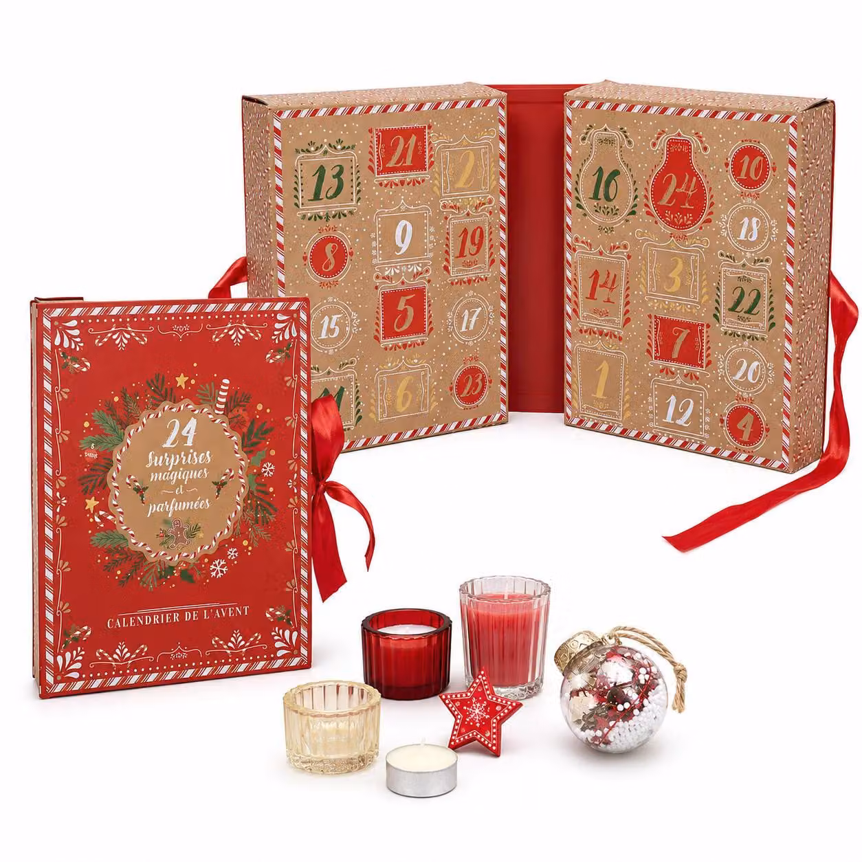 Calendario dell'Avvento natalizio con 24 sorprese – candele e decorazioni natalizie – calendario dell'Avvento per adulti – regalo di Natale per donne