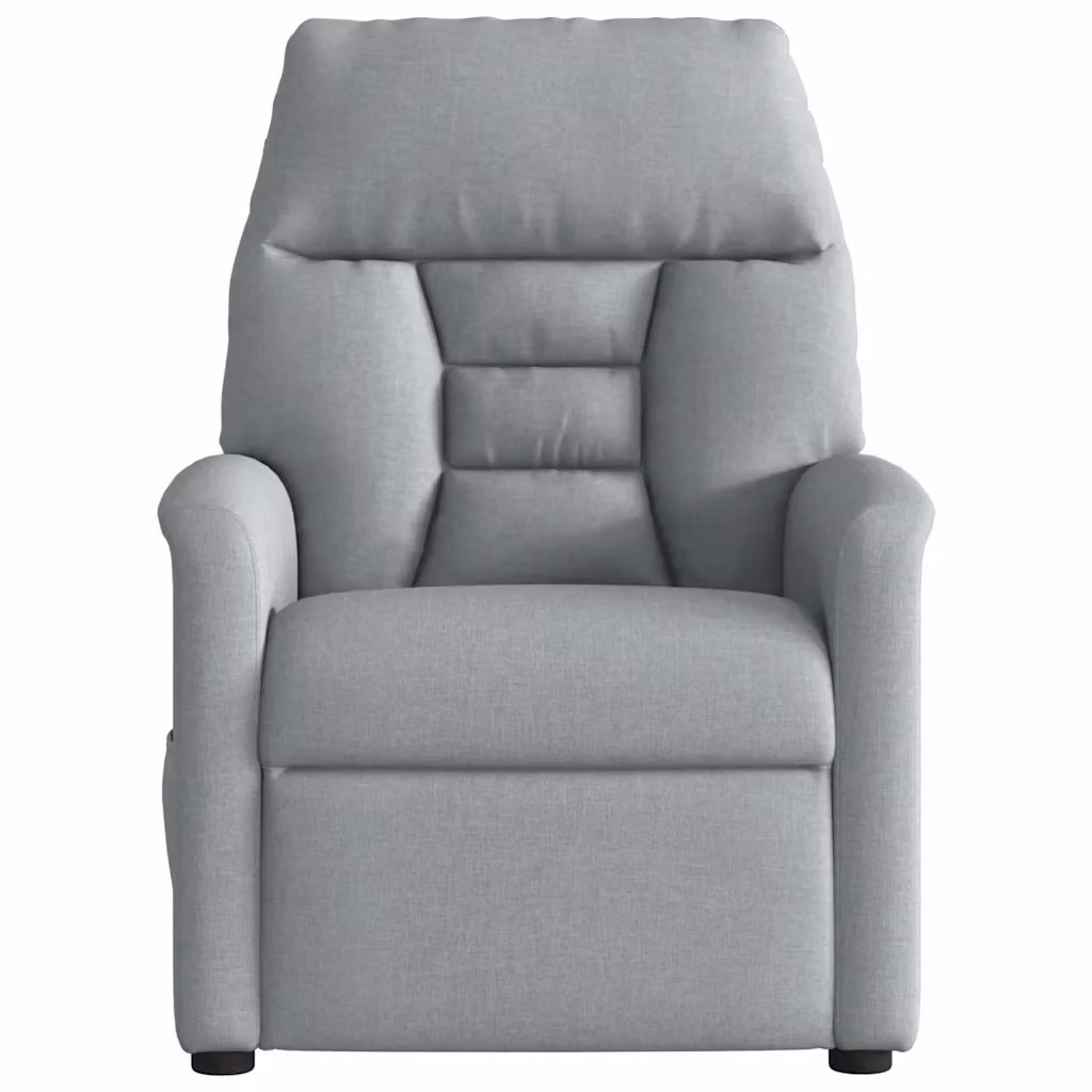 Poltrona Relax Reclinabile vidaXL in Tessuto Grigio con Braccioli e Struttura in Metallo e Legno – 2