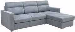 Divano con penisola reversibile KENDALL Aragon 93 Grigio a 3 posti con carrello e cuscini coordinati