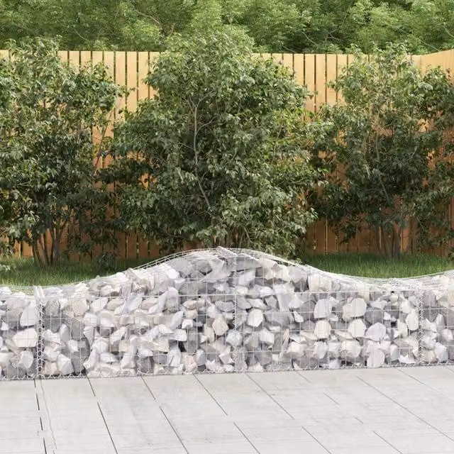 Cesti Gabbioni ad Arco 12 pz 200x50x40/60 cm Ferro Zincato 3145587