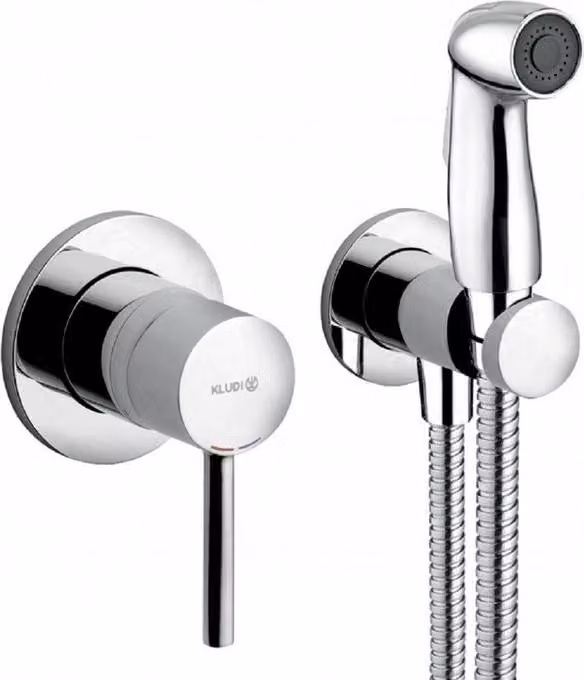 Kludi Bozz - Set di miscelatori a leva da incasso con doccia bidet, cromo 389990576