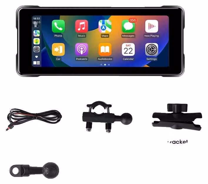 Motorrad DVR, CarPlay wireless, connettività Bluetooth, sistema audio Moto – Nessuna fotocamera, nessun altro accessorio