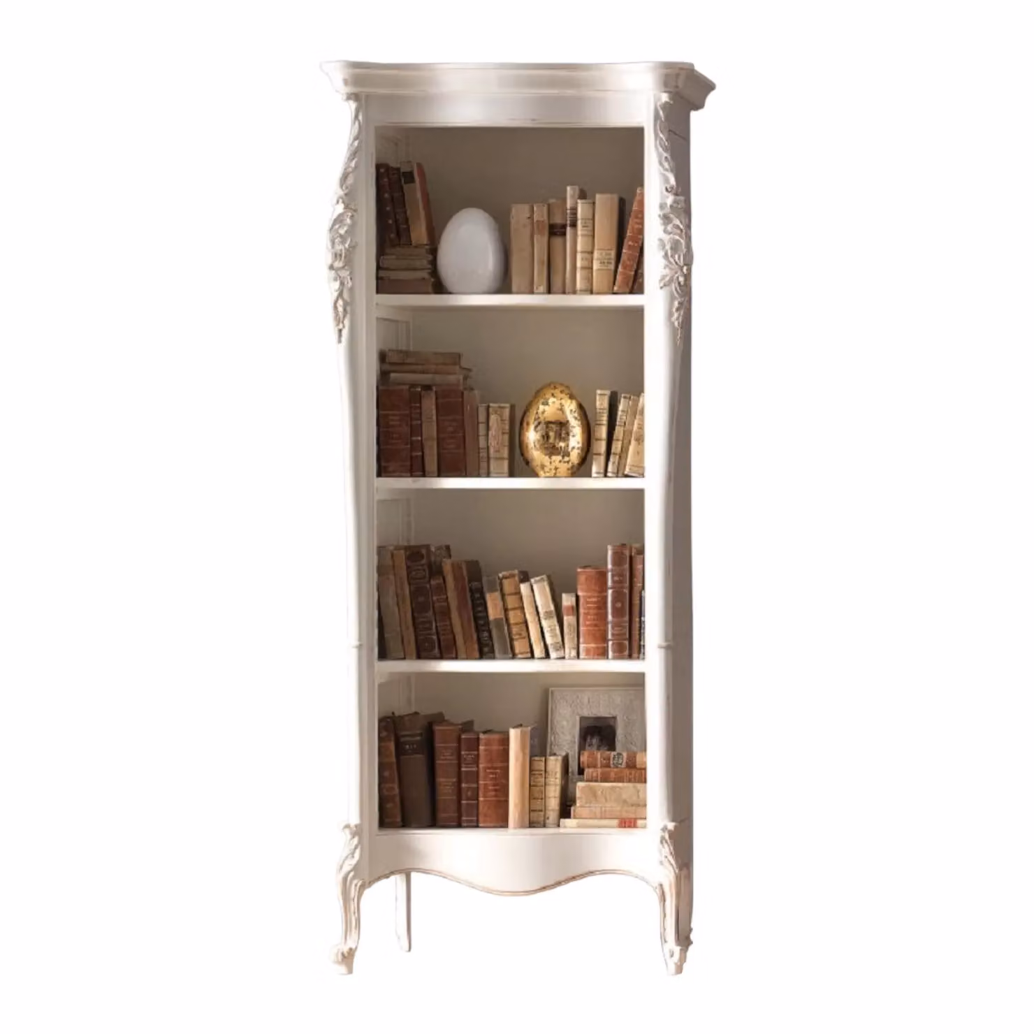 Libreria classica in legno laccato bianco Mobili 2G L: 82 cm, P: 50 cm, H: 203 cm – 1