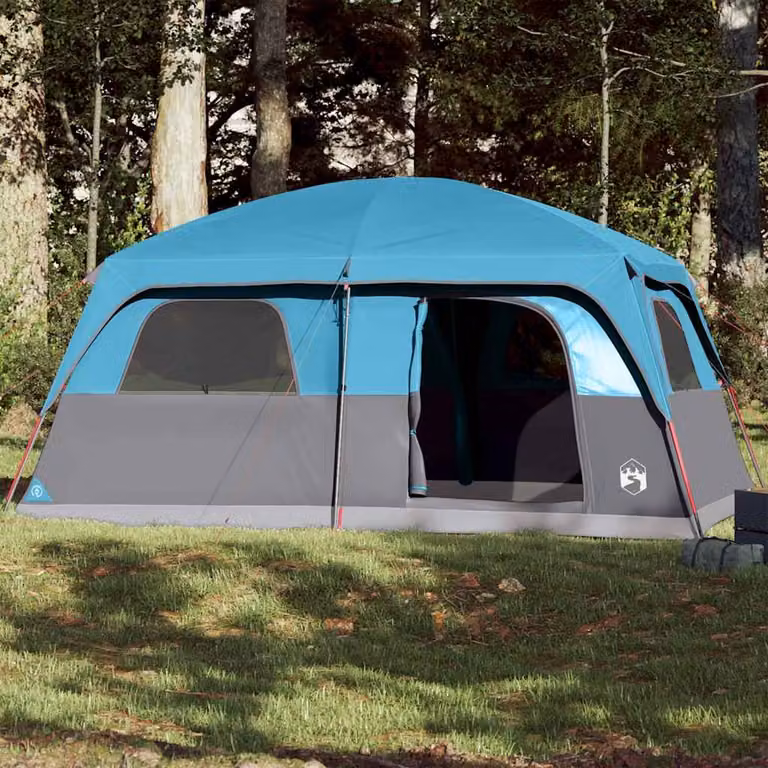 Tenda Familiare Cabina vidaXL per 8 Persone Blu Impermeabile in Poliestere e Fibra di Vetro L: 426 cm, P: 304 cm, H: 233 cm