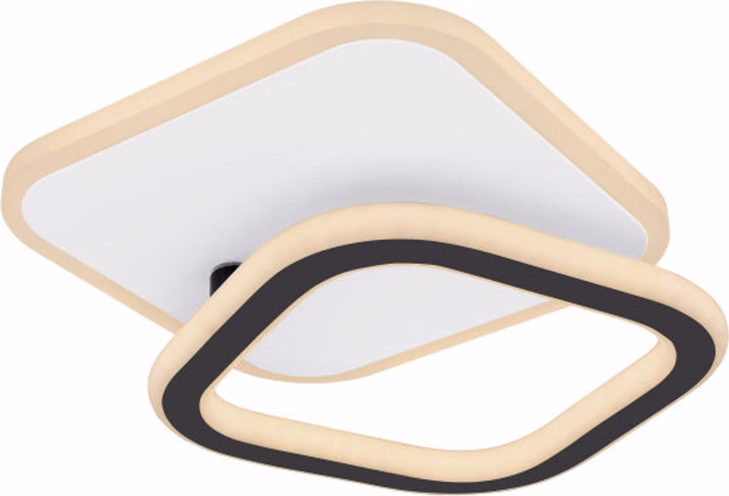 Globo Lighting plafoniera in metallo bianco, metallo nero opaco, acrilico opale, bianco, parte superiore ruotabile, LxPxH: 300x270x61mm, incl. LED 30W 230V, sorgente 3900lm, potenza 1700lm, 3000K