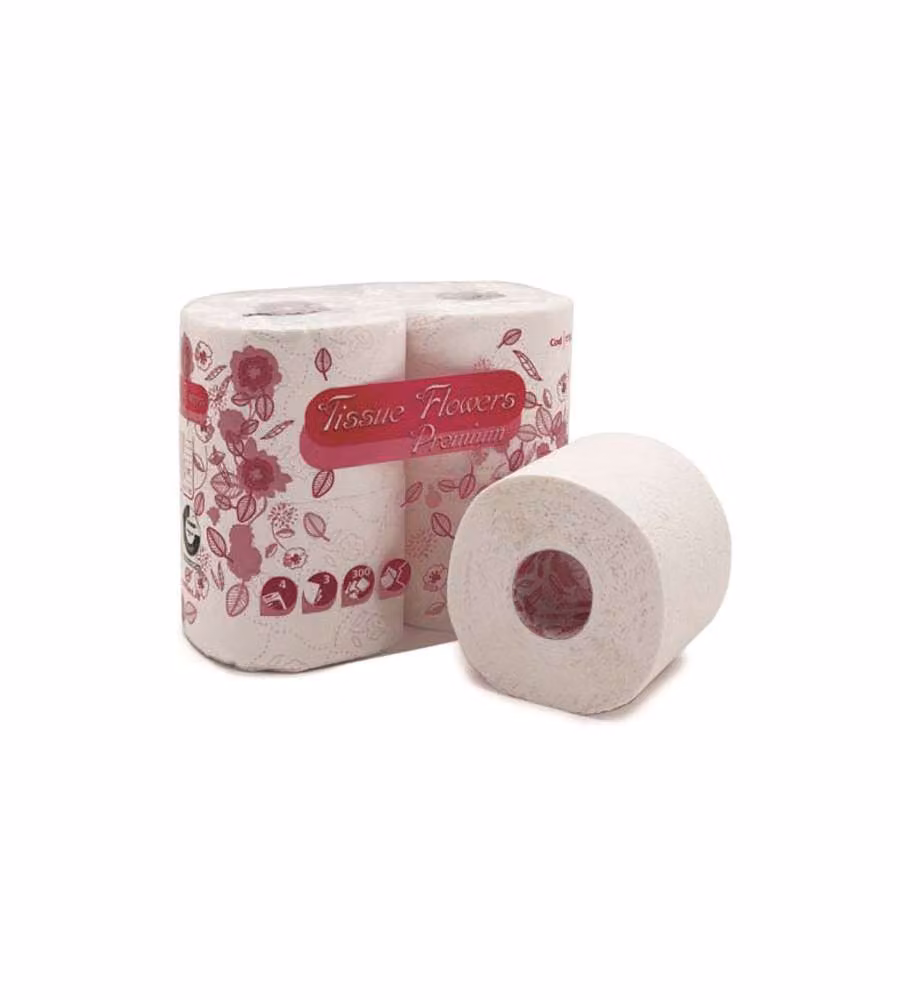 Carta Igienica 3V Flowers Premium      Pz 4 Celtex