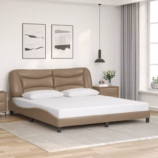 Giroletto senza Materasso-Struttura Letto Hvar Cappuccino 180x200 cm in Similpelle