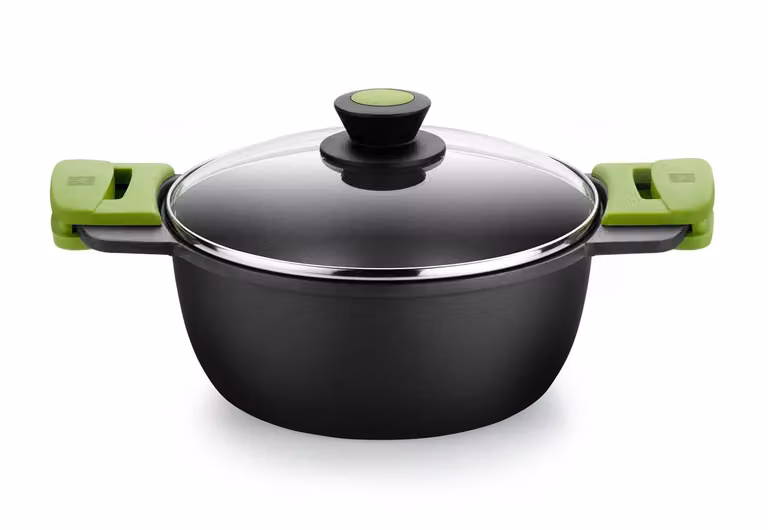 Casseruola alta in alluminio antiaderente per induzione con coperchio in vetro Prior,, diam. 28cm