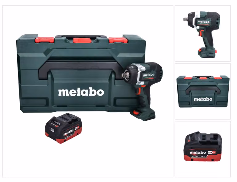 Avvitatore a impatto a batteria Metabo SSW 18 LTX 800 BL 18 V 800 Nm 1/2" Brushless + 1x batteria 5,5 Ah + metaBOX - senza caricabatteria