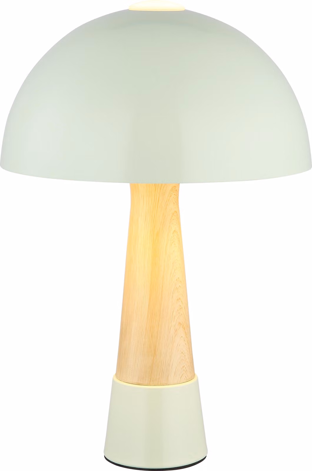 Lampada da tavolo retrò a fungo, effetto legno, verde, E27, H 36,5 cm