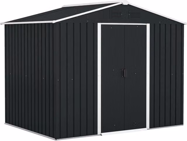Capanno da Giardino ¨C Minimal ¨C Grigio Scuro Acciaio Zincato 236x174x190cm