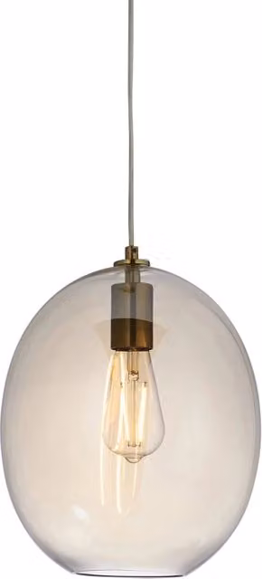 Lampada a sospensione ovale vetro champagne E27 Endon
