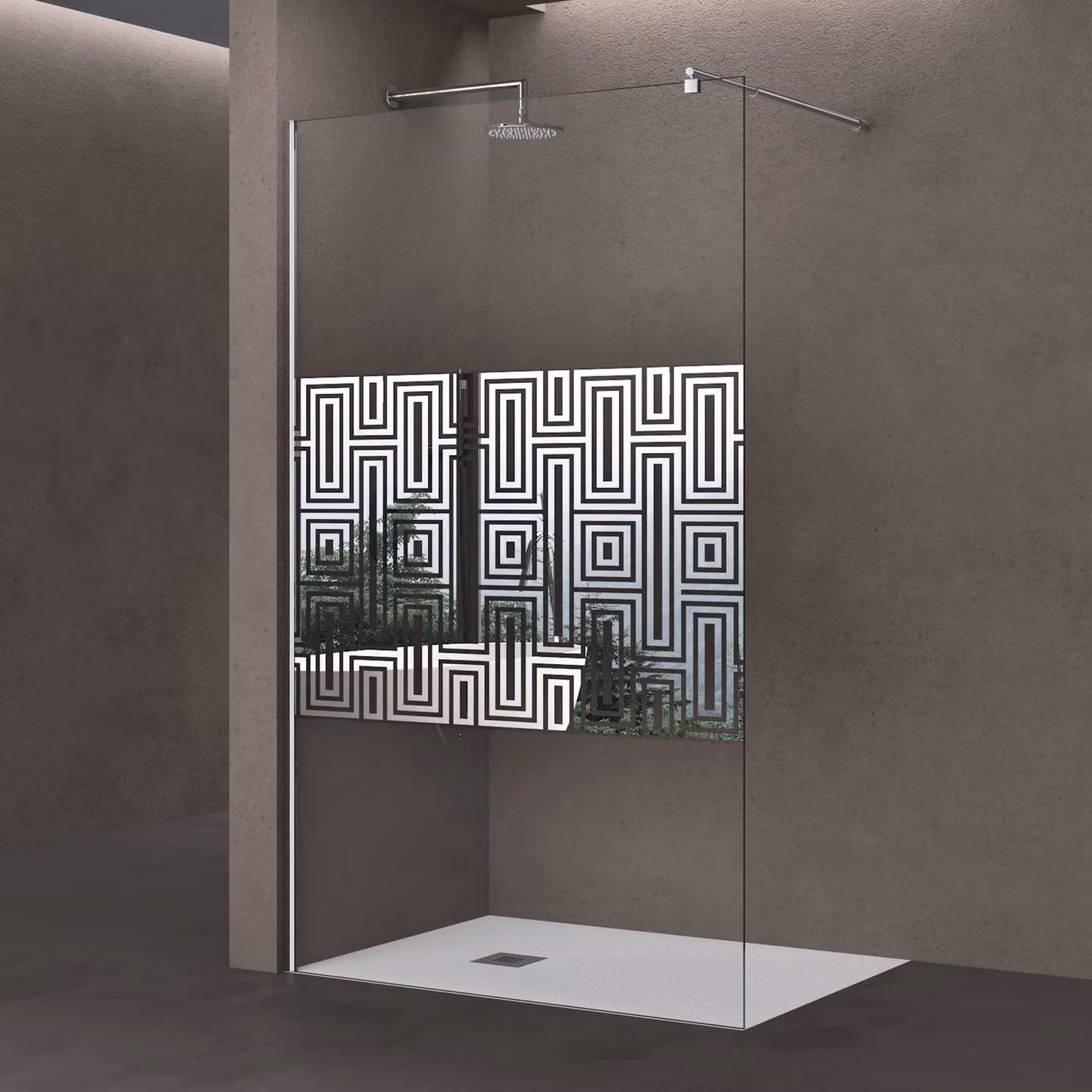 doporro Box Doccia Walk-In 140x200cm, Parete Doccia Anticalcare in Vetro da 10mm con Braccio Sostegno Telescopico in Acciaio BRAM1 Bremen02DM