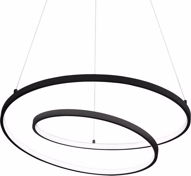 Sospensione Moderna Oz Metallo Nero Led 48W 3000K Luce Calda D60Cm Dali