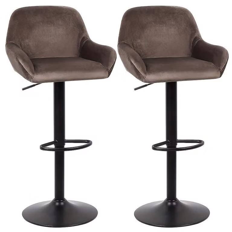 Sgabelli da bar in velluto con braccioli - Set di 2 sgabelli extra larghi per isola cucina e cucina moderna