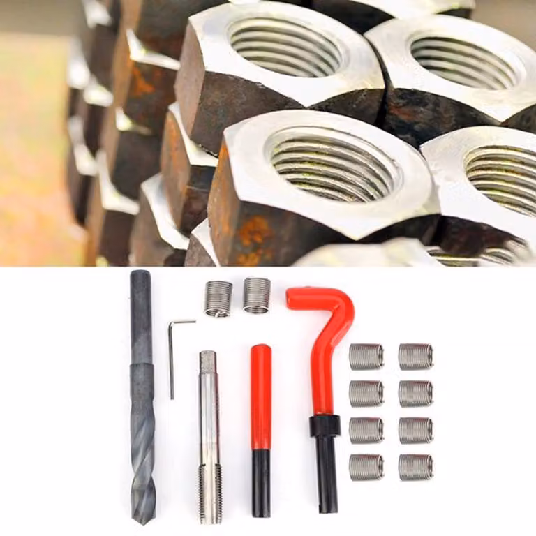 Inserti filettati, set da 15 pezzi - Acciaio inossidabile - M14x1,5 - Kit di riparazione filettatura interna - Kit di riparazione filettatura - Elevata resistenza - Kit di riparazione filettatura