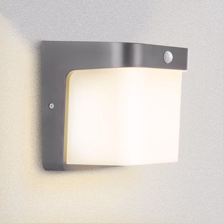 Applique da esterno E27 grigio grafite IP54 con rilevatore di movimento 1703A1-GR