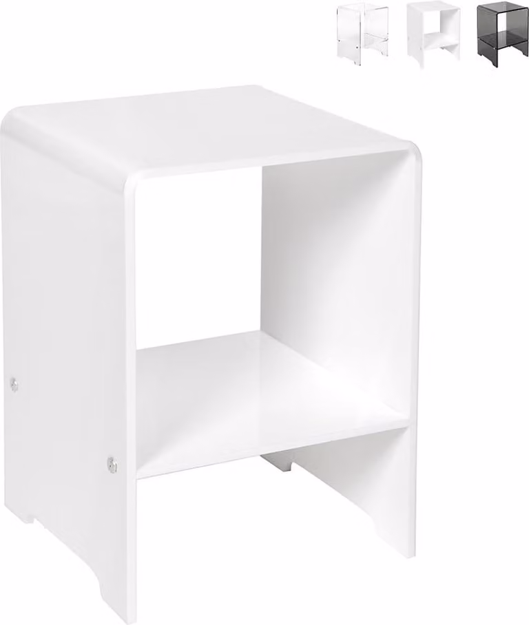 Comodino in plexiglas trasparente Accanto - Bianco