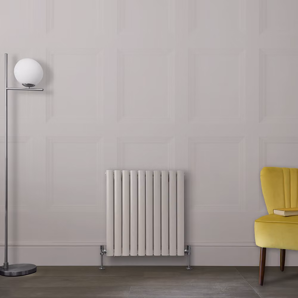 Radiatore di Design Orizzontale Bianco (Pearl Bianco) - 635mm x 590mm - Pannello Doppio  - Revive